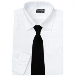 Boys White Formal Shirt & Black Tie